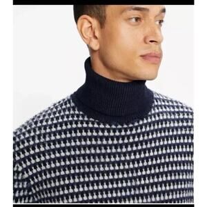 Ted Baker London Men’s 6 Riber Blue Chunky Roll Neck Wool Blend Sweater $260 XXL